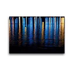 Premium Textil-Leinwand 45 x 30 cm Quer-Format Lichter im Hafen | Wandbild, HD-Bild auf Keilrahmen, Fertigbild auf hochwertigem Vlies, Leinwanddruck von Norbert J. Sülzner / NJS-Photographie