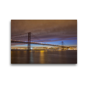 Premium Textil-Leinwand 45 x 30 cm Quer-Format Lissabon – Ponte 25 de Abril | Wandbild, HD-Bild auf Keilrahmen, Fertigbild auf hochwertigem Vlies, Leinwanddruck von TJPhotography