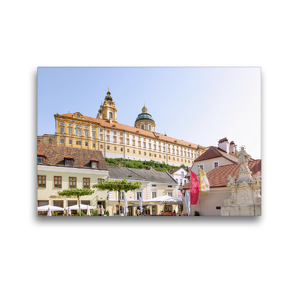 Premium Textil-Leinwand 45 x 30 cm Quer-Format Melk, Hauptplatz, Stift Melk | Wandbild, HD-Bild auf Keilrahmen, Fertigbild auf hochwertigem Vlies, Leinwanddruck von Hanna Wagner