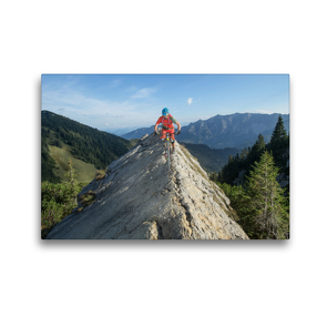 Premium Textil-Leinwand 45 x 30 cm Quer-Format Mit dem Mountainbike auf einem Grad | Wandbild, HD-Bild auf Keilrahmen, Fertigbild auf hochwertigem Vlies, Leinwanddruck von Franz Faltermaier