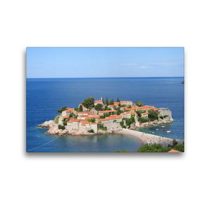 Premium Textil-Leinwand 45 x 30 cm Quer-Format Montenegro – Sveti Stefan | Wandbild, HD-Bild auf Keilrahmen, Fertigbild auf hochwertigem Vlies, Leinwanddruck von Melanie Sommer – Visit and Love