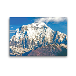 Premium Textil-Leinwand 45 x 30 cm Quer-Format Morgendämmerung über dem schneebedeckten Gipfel des Dhaulagiri I | Wandbild, HD-Bild auf Keilrahmen, Fertigbild auf hochwertigem Vlies, Leinwanddruck von CALVENDO