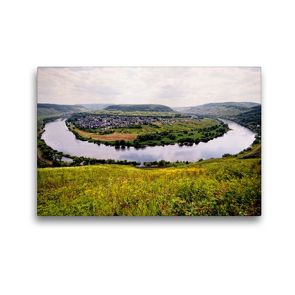 Premium Textil-Leinwand 45 x 30 cm Quer-Format Moselschleife Pünderich. Blick auf die Mosel | Wandbild, HD-Bild auf Keilrahmen, Fertigbild auf hochwertigem Vlies, Leinwanddruck von Anja Frost