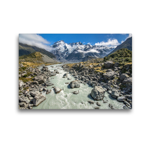 Premium Textil-Leinwand 45 x 30 cm Quer-Format Mount Cook Nationalpark | Wandbild, HD-Bild auf Keilrahmen, Fertigbild auf hochwertigem Vlies, Leinwanddruck von Katja Jentschura