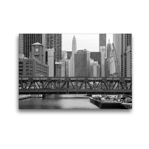 Premium Textil-Leinwand 45 x 30 cm Quer-Format N.Franklin St. Chicago | Wandbild, HD-Bild auf Keilrahmen, Fertigbild auf hochwertigem Vlies, Leinwanddruck von Detlef Kolbe (Dex – Foto)