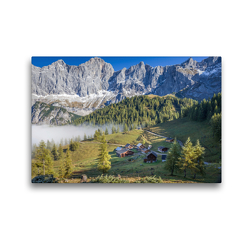 Premium Textil-Leinwand 45 x 30 cm Quer-Format Neustattalm (1.530 m) vor der Dachstein-Südwand | Wandbild, HD-Bild auf Keilrahmen, Fertigbild auf hochwertigem Vlies, Leinwanddruck von Christian Müringer