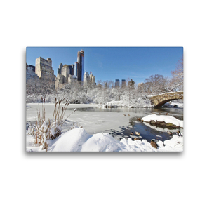 Premium Textil-Leinwand 45 x 30 cm Quer-Format New York im Frost und Schnee | Wandbild, HD-Bild auf Keilrahmen, Fertigbild auf hochwertigem Vlies, Leinwanddruck von Rose Hurley