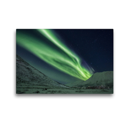 Premium Textil-Leinwand 45 x 30 cm Quer-Format Nordlicht in Norwegen | Wandbild, HD-Bild auf Keilrahmen, Fertigbild auf hochwertigem Vlies, Leinwanddruck von Johann Schörkhuber