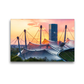 Premium Textil-Leinwand 45 x 30 cm Quer-Format Olympiastadion im Olympiapark in München | Wandbild, HD-Bild auf Keilrahmen, Fertigbild auf hochwertigem Vlies, Leinwanddruck von Werner Dieterich