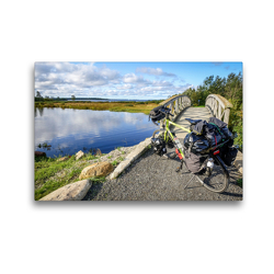 Premium Textil-Leinwand 45 x 30 cm Quer-Format Ostsee Radreise: Holzbrücke bei Kemi, Finnisch-Lappland | Wandbild, HD-Bild auf Keilrahmen, Fertigbild auf hochwertigem Vlies, Leinwanddruck von Bernd Schadowski