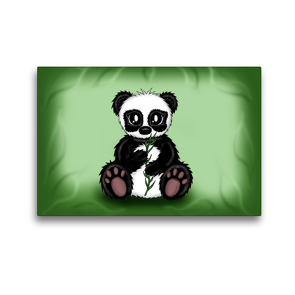 Premium Textil-Leinwand 45 x 30 cm Quer-Format Panda | Wandbild, HD-Bild auf Keilrahmen, Fertigbild auf hochwertigem Vlies, Leinwanddruck von Pezi Creation / Petra Haberhauer