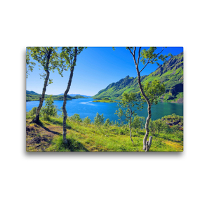 Premium Textil-Leinwand 45 x 30 cm Quer-Format Panorama am Ytterfjord | Wandbild, HD-Bild auf Keilrahmen, Fertigbild auf hochwertigem Vlies, Leinwanddruck von Gisela Scheffbuch