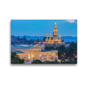 Premium Textil-Leinwand 45 x 30 cm Quer-Format Parlament und Rathaus | Wandbild, HD-Bild auf Keilrahmen, Fertigbild auf hochwertigem Vlies, Leinwanddruck von Gerhard Vlcek