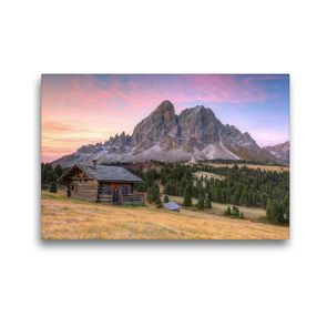 Premium Textil-Leinwand 45 x 30 cm Quer-Format Peitlerkofel am Würzjoch in Südtirol | Wandbild, HD-Bild auf Keilrahmen, Fertigbild auf hochwertigem Vlies, Leinwanddruck von Michael Valjak