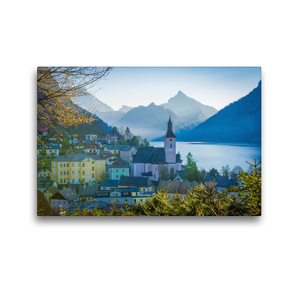 Premium Textil-Leinwand 45 x 30 cm Quer-Format Pfarrkirche in Ebensee | Wandbild, HD-Bild auf Keilrahmen, Fertigbild auf hochwertigem Vlies, Leinwanddruck von Martin Wasilewski