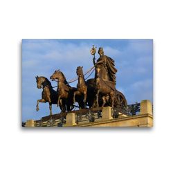 Premium Textil-Leinwand 45 x 30 cm Quer-Format Quadriga auf dem Braunschweiger Schloss | Wandbild, HD-Bild auf Keilrahmen, Fertigbild auf hochwertigem Vlies, Leinwanddruck von Ralf Schröer