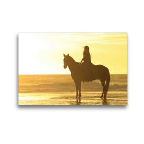 Premium Textil-Leinwand 45 x 30 cm Quer-Format Romantisch … Sonnenuntergang am Strand | Wandbild, HD-Bild auf Keilrahmen, Fertigbild auf hochwertigem Vlies, Leinwanddruck von Petra Eckerl Tierfotografie www.petraeckerl.com