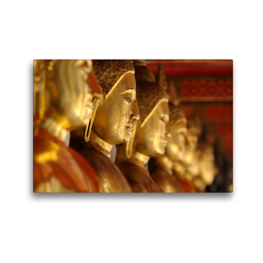 Premium Textil-Leinwand 45 x 30 cm Quer-Format Row of Buddhas, Wat Pho, Old City, Bangkok | Wandbild, HD-Bild auf Keilrahmen, Fertigbild auf hochwertigem Vlies, Leinwanddruck von Christian Heeb