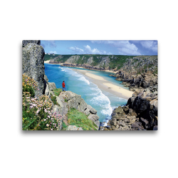 Premium Textil-Leinwand 45 x 30 cm Quer-Format Sagenumwobenes Cornwall – Klippen, blaues Meer, ein Paradies im Südwesten von England | Wandbild, HD-Bild auf Keilrahmen, Fertigbild auf hochwertigem Vlies, Leinwanddruck von CALVENDO