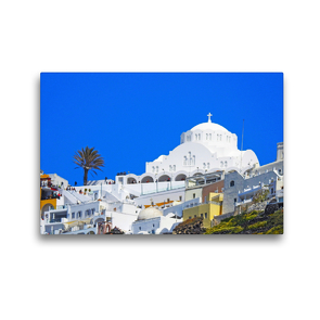 Premium Textil-Leinwand 45 x 30 cm Quer-Format Santorini – Königin der griechischen Inseln | Wandbild, HD-Bild auf Keilrahmen, Fertigbild auf hochwertigem Vlies, Leinwanddruck von Melanie Sommer