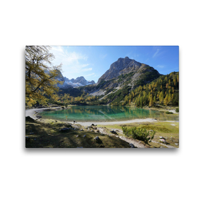 Premium Textil-Leinwand 45 x 30 cm Quer-Format Seebensee mit Drachenkopf | Wandbild, HD-Bild auf Keilrahmen, Fertigbild auf hochwertigem Vlies, Leinwanddruck von Franz Forstner
