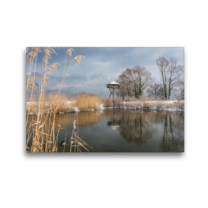 Premium Textil-Leinwand 45 x 30 cm Quer-Format Seeburgpark und Seeburgturm in Kreuzlingen am Bodensee | Wandbild, HD-Bild auf Keilrahmen, Fertigbild auf hochwertigem Vlies, Leinwanddruck von Gabi Emser und Rainer Awiszus-Emser