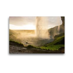 Premium Textil-Leinwand 45 x 30 cm Quer-Format Seljandsfoss Island | Wandbild, HD-Bild auf Keilrahmen, Fertigbild auf hochwertigem Vlies, Leinwanddruck von Johann Schörkhuber