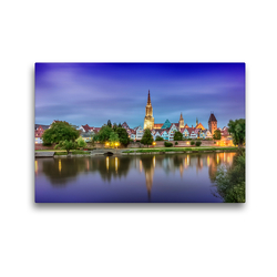 Premium Textil-Leinwand 45 x 30 cm Quer-Format Skyline der Stadt Ulm | Wandbild, HD-Bild auf Keilrahmen, Fertigbild auf hochwertigem Vlies, Leinwanddruck von Melanie Viola