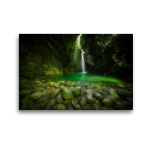 Premium Textil-Leinwand 45 x 30 cm Quer-Format Socatal, Kozjak Wasserfall | Wandbild, HD-Bild auf Keilrahmen, Fertigbild auf hochwertigem Vlies, Leinwanddruck von Jörg Schmöe