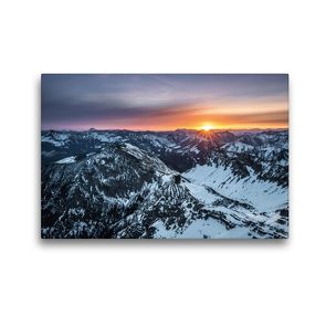 Premium Textil-Leinwand 45 x 30 cm Quer-Format Sonnenaufgang im Karwendel | Wandbild, HD-Bild auf Keilrahmen, Fertigbild auf hochwertigem Vlies, Leinwanddruck von Maik Bergpixel Major