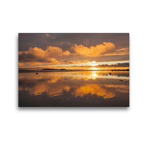 Premium Textil-Leinwand 45 x 30 cm Quer-Format Sonnenuntergang am Plage de Kerhillio | Wandbild, HD-Bild auf Keilrahmen, Fertigbild auf hochwertigem Vlies, Leinwanddruck von Etienne Benoît