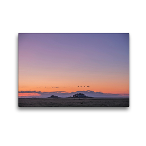 Premium Textil-Leinwand 45 x 30 cm Quer-Format Sonnenuntergang auf der Hallig Langeneß | Wandbild, HD-Bild auf Keilrahmen, Fertigbild auf hochwertigem Vlies, Leinwanddruck von Annett Mirsberger