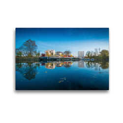 Premium Textil-Leinwand 45 x 30 cm Quer-Format Sophienhafen in Halle-Saale | Wandbild, HD-Bild auf Keilrahmen, Fertigbild auf hochwertigem Vlies, Leinwanddruck von Martin Wasilewski