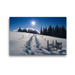 Premium Textil-Leinwand 45 x 30 cm Quer-Format Spuren im Schnee | Wandbild, HD-Bild auf Keilrahmen, Fertigbild auf hochwertigem Vlies, Leinwanddruck von N N