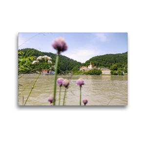 Premium Textil-Leinwand 45 x 30 cm Quer-Format St. Nikola an der Donau, Schifferkirche | Wandbild, HD-Bild auf Keilrahmen, Fertigbild auf hochwertigem Vlies, Leinwanddruck von Hanna Wagner