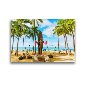 Premium Textil-Leinwand 45 x 30 cm Quer-Format Statue von Duke Kahanamoku, dem Vater des modernen Surfens | Wandbild, HD-Bild auf Keilrahmen, Fertigbild auf hochwertigem Vlies, Leinwanddruck von Christian Müller