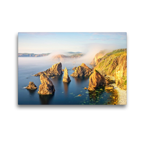 Premium Textil-Leinwand 45 x 30 cm Quer-Format Steilküste auf der Isle of Lewis bei Mangersta auf den Äußeren Hebriden in Schottland | Wandbild, HD-Bild auf Keilrahmen, Fertigbild auf hochwertigem Vlies, Leinwanddruck von Sandra Schänzer