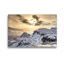 Premium Textil-Leinwand 45 x 30 cm Quer-Format The Quiraing | Wandbild, HD-Bild auf Keilrahmen, Fertigbild auf hochwertigem Vlies, Leinwanddruck von Akrema-Photography