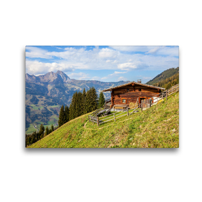 Premium Textil-Leinwand 45 x 30 cm Quer-Format Urige Almhütte auf dem Weg zum Paarsee | Wandbild, HD-Bild auf Keilrahmen, Fertigbild auf hochwertigem Vlies, Leinwanddruck von Christa Kramer