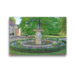 Premium Textil-Leinwand 45 x 30 cm Quer-Format Verträumter Kinderbrunnen von Neustrelitz | Wandbild, HD-Bild auf Keilrahmen, Fertigbild auf hochwertigem Vlies, Leinwanddruck von Konstanze Junghanns