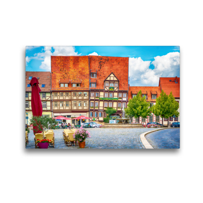 Premium Textil-Leinwand 45 x 30 cm Quer-Format Vor dem Mathildenbrunnen in der Neustadt in Quedlinburg, die vor den Mauern der Altstadt um 1200 entstand. | Wandbild, HD-Bild auf Keilrahmen, Fertigbild auf hochwertigem Vlies, Leinwanddruck von Ulrich Männel studio-fifty-five