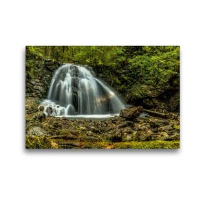 Premium Textil-Leinwand 45 x 30 cm Quer-Format Wasserfall bei Oberstdorf | Wandbild, HD-Bild auf Keilrahmen, Fertigbild auf hochwertigem Vlies, Leinwanddruck von Michael Wenk