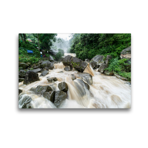 Premium Textil-Leinwand 45 x 30 cm Quer-Format Wasserfall im Hochland | Wandbild, HD-Bild auf Keilrahmen, Fertigbild auf hochwertigem Vlies, Leinwanddruck von Peter Hennrich