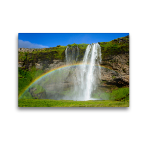 Premium Textil-Leinwand 45 x 30 cm Quer-Format Wasserfall Seljalandsfoss | Wandbild, HD-Bild auf Keilrahmen, Fertigbild auf hochwertigem Vlies, Leinwanddruck von Frauke Scholz