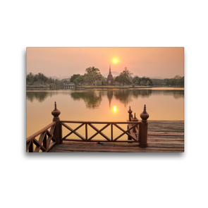 Premium Textil-Leinwand 45 x 30 cm Quer-Format Wat Sa Si, Sukhothai Historical Park, UNESCO World Heritage Site | Wandbild, HD-Bild auf Keilrahmen, Fertigbild auf hochwertigem Vlies, Leinwanddruck von Christian Heeb