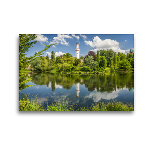 Premium Textil-Leinwand 45 x 30 cm Quer-Format Weiher im Schloßpark von Bad Homburg | Wandbild, HD-Bild auf Keilrahmen, Fertigbild auf hochwertigem Vlies, Leinwanddruck von Christian Müringer