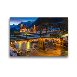 Premium Textil-Leinwand 45 x 30 cm Quer-Format Weihnachten in Ramsau | Wandbild, HD-Bild auf Keilrahmen, Fertigbild auf hochwertigem Vlies, Leinwanddruck von Martin Wasilewski