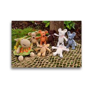 Premium Textil-Leinwand 45 x 30 cm Quer-Format Welt der Häckelfiguren | Wandbild, HD-Bild auf Keilrahmen, Fertigbild auf hochwertigem Vlies, Leinwanddruck von Helmut Schneller