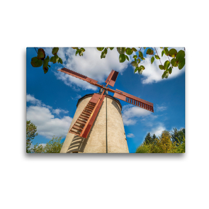 Premium Textil-Leinwand 45 x 30 cm Quer-Format Windmühle in Syrau – einzige erhaltene Windmühle im Vogtland | Wandbild, HD-Bild auf Keilrahmen, Fertigbild auf hochwertigem Vlies, Leinwanddruck von Ulrich Männel www.studio-fifty-five.de