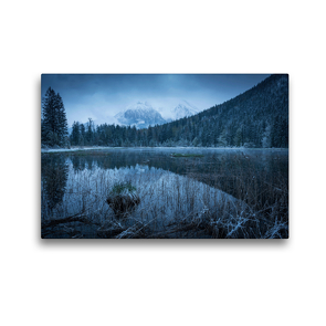 Premium Textil-Leinwand 45 x 30 cm Quer-Format Winter am Taubensee | Wandbild, HD-Bild auf Keilrahmen, Fertigbild auf hochwertigem Vlies, Leinwanddruck von Martin Wasilewski